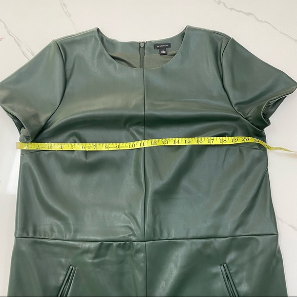 Ann Taylor • Green Faux Leather Shift Dress • 14 - Picture 4 of 10